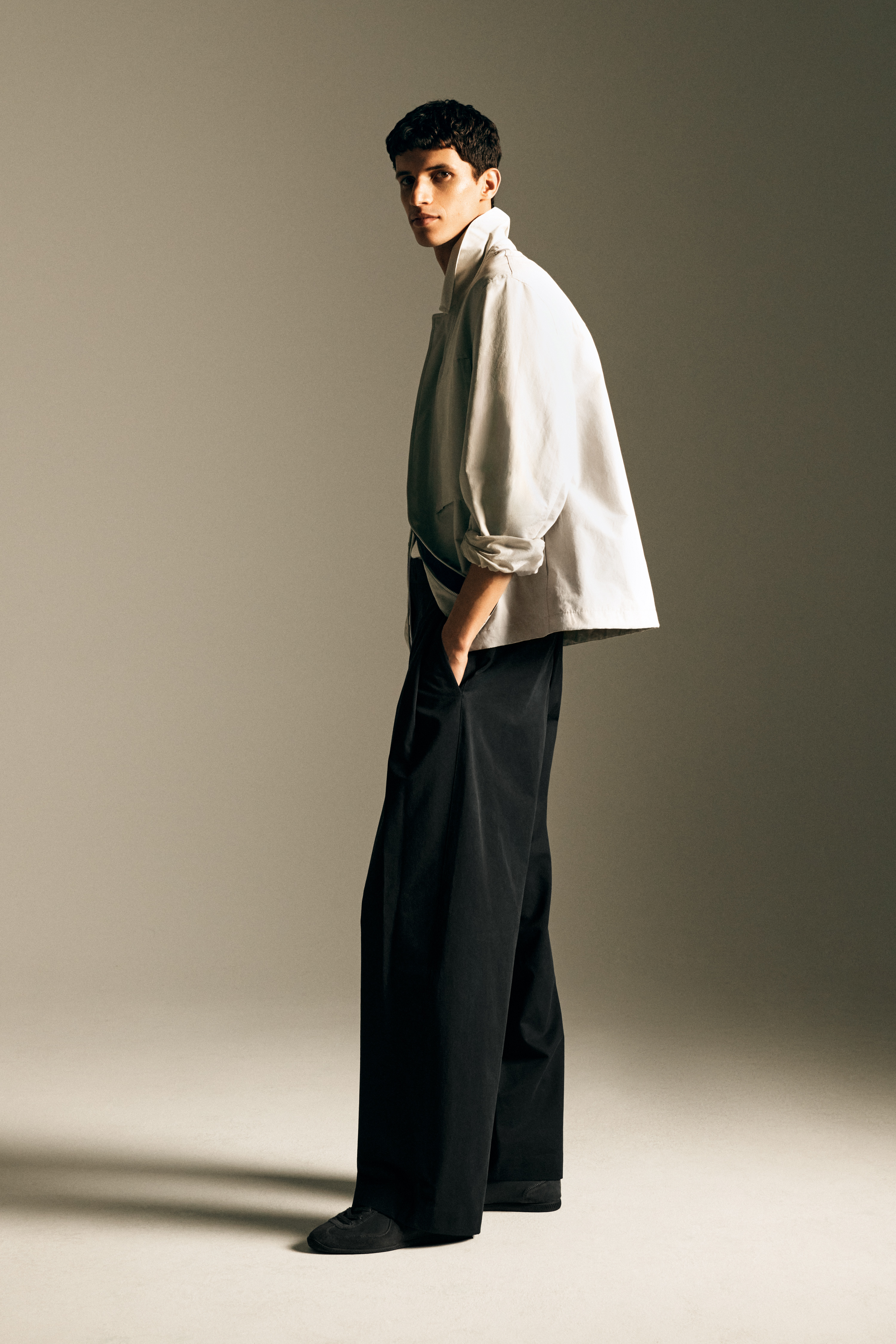 ワイドレッグコットンパンツ